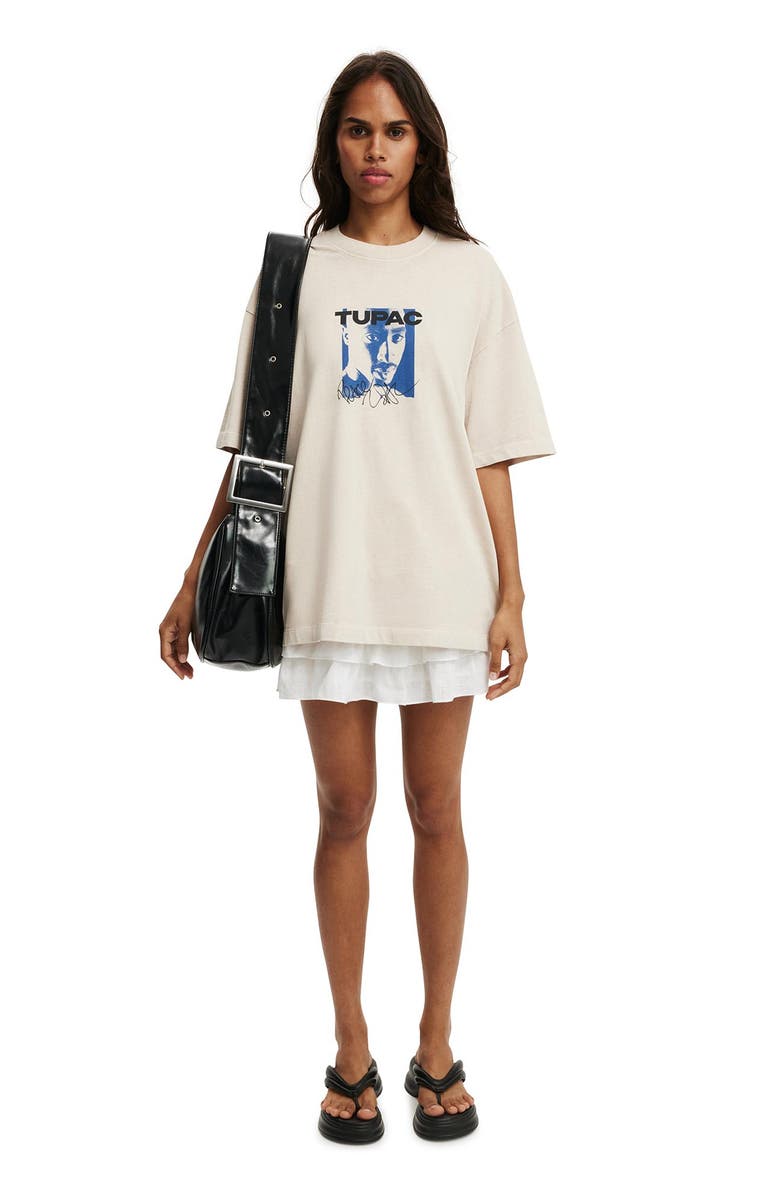 Cotton On Women's The Lcn Music Premium Boxy Graphic Tee, Alternate, color, Tupac  Stone