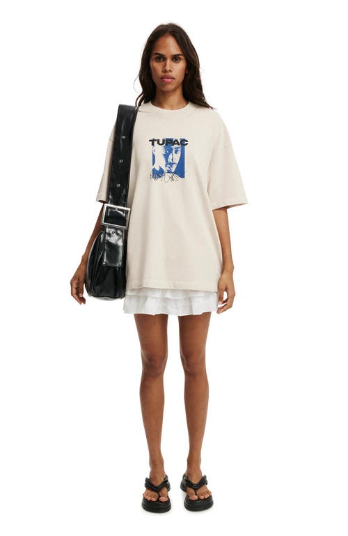 Cotton On The Lcn Music Premium Boxy Graphic Tee In Neutral