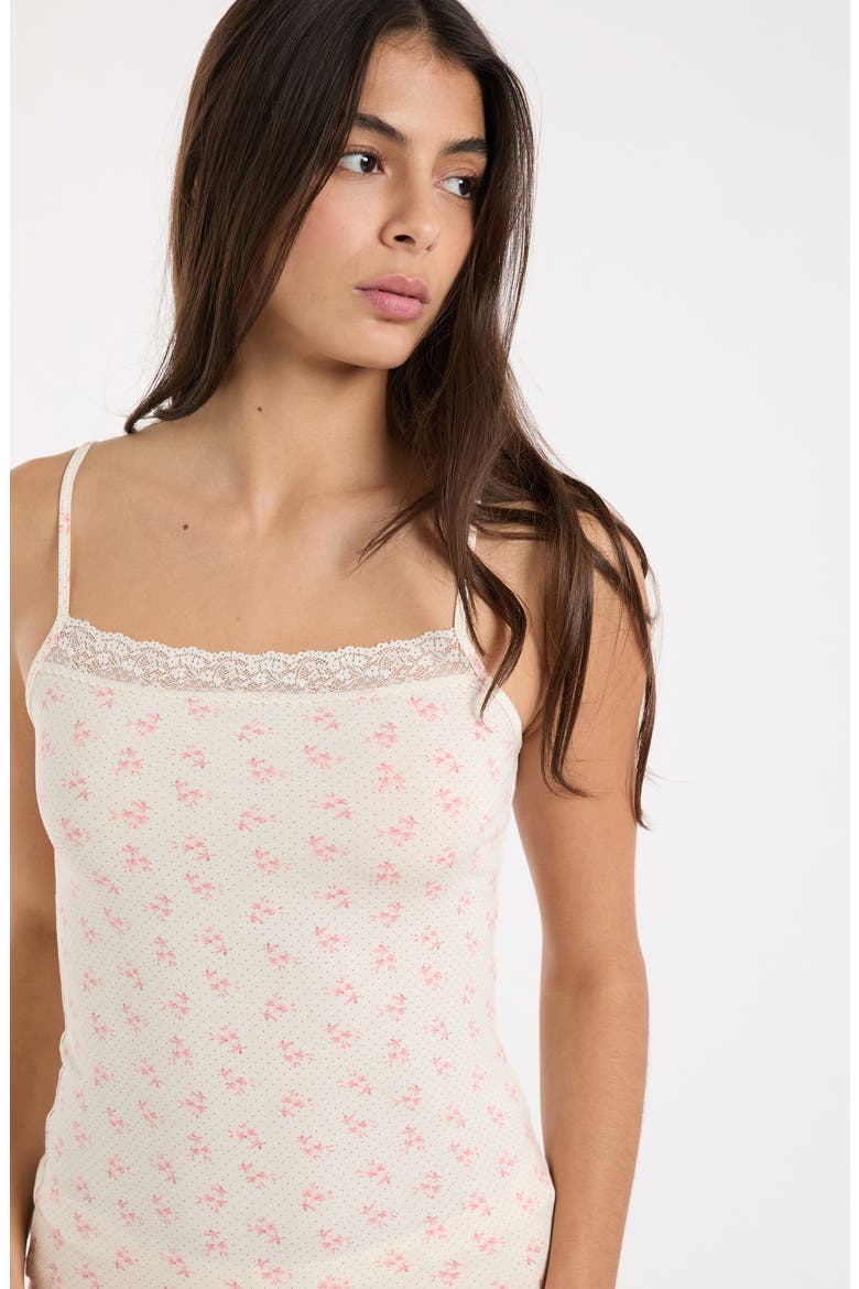Kitty Lace Trim Camisole, Alternate, color, PINK
