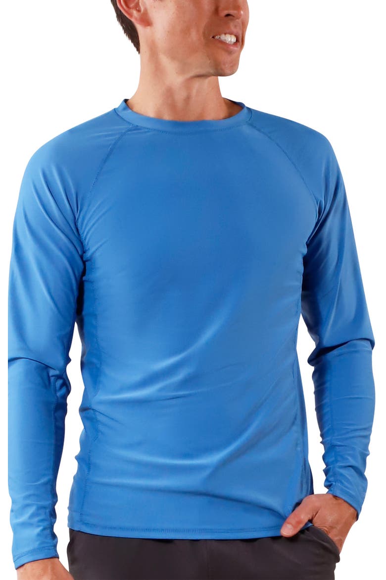 Long Sleeve Crew Sun & Swim Shirt, Main, color, Belize