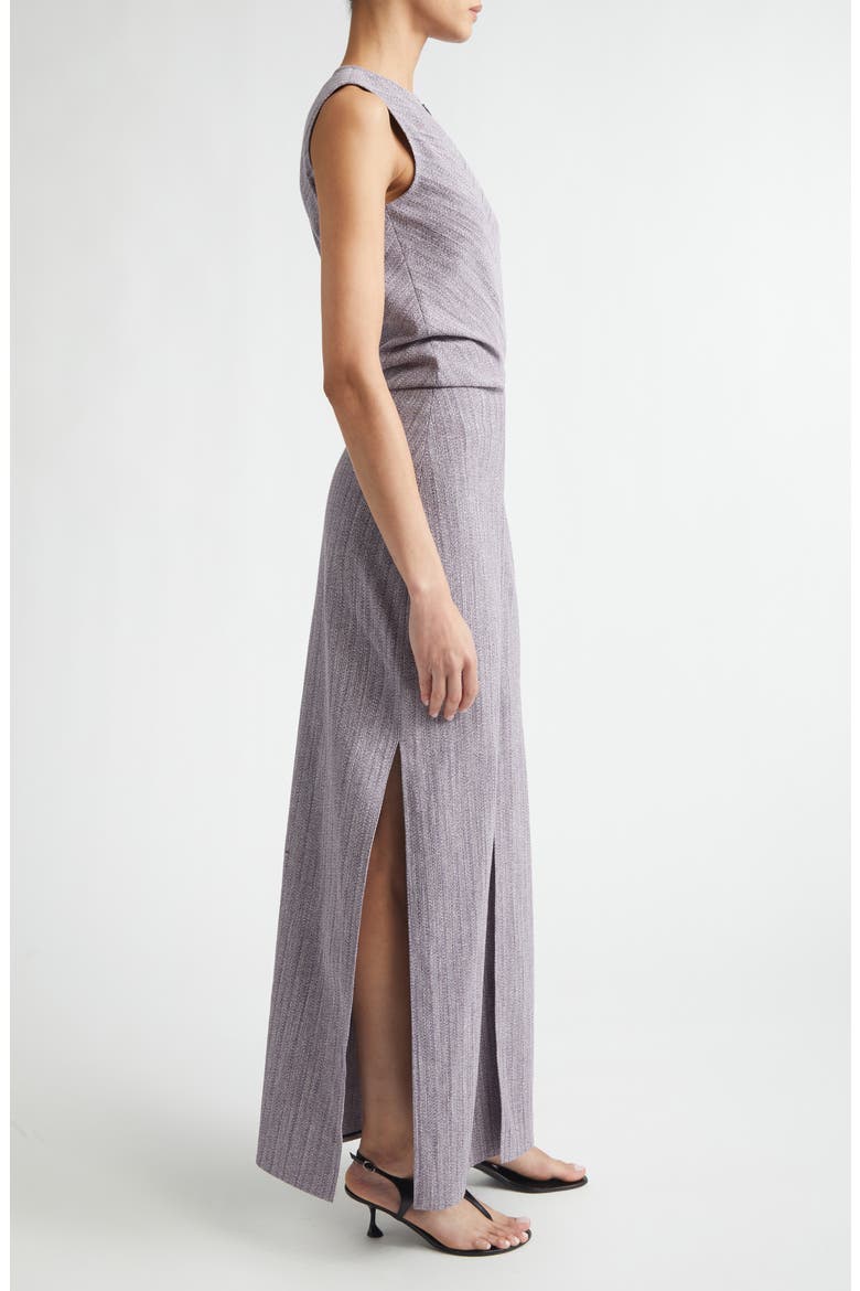 Selene Static Suiting Maxi Dress, Alternate, color, AUBERGINE/ WHITE