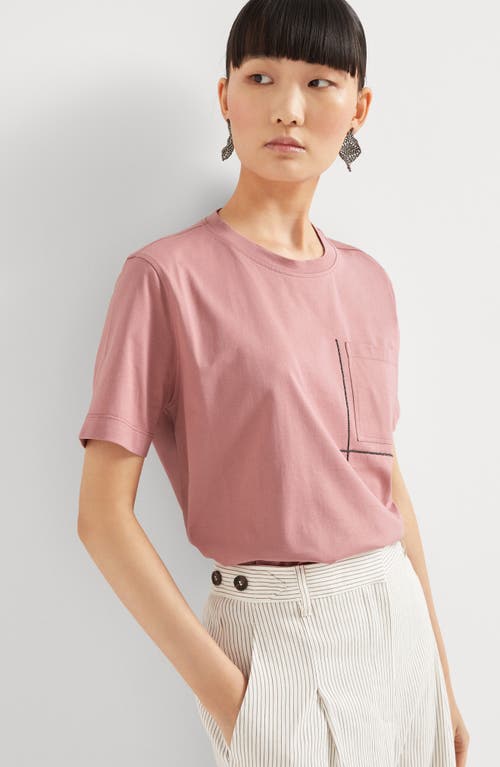 Brunello Cucinelli T-shirt With Monili In Pink