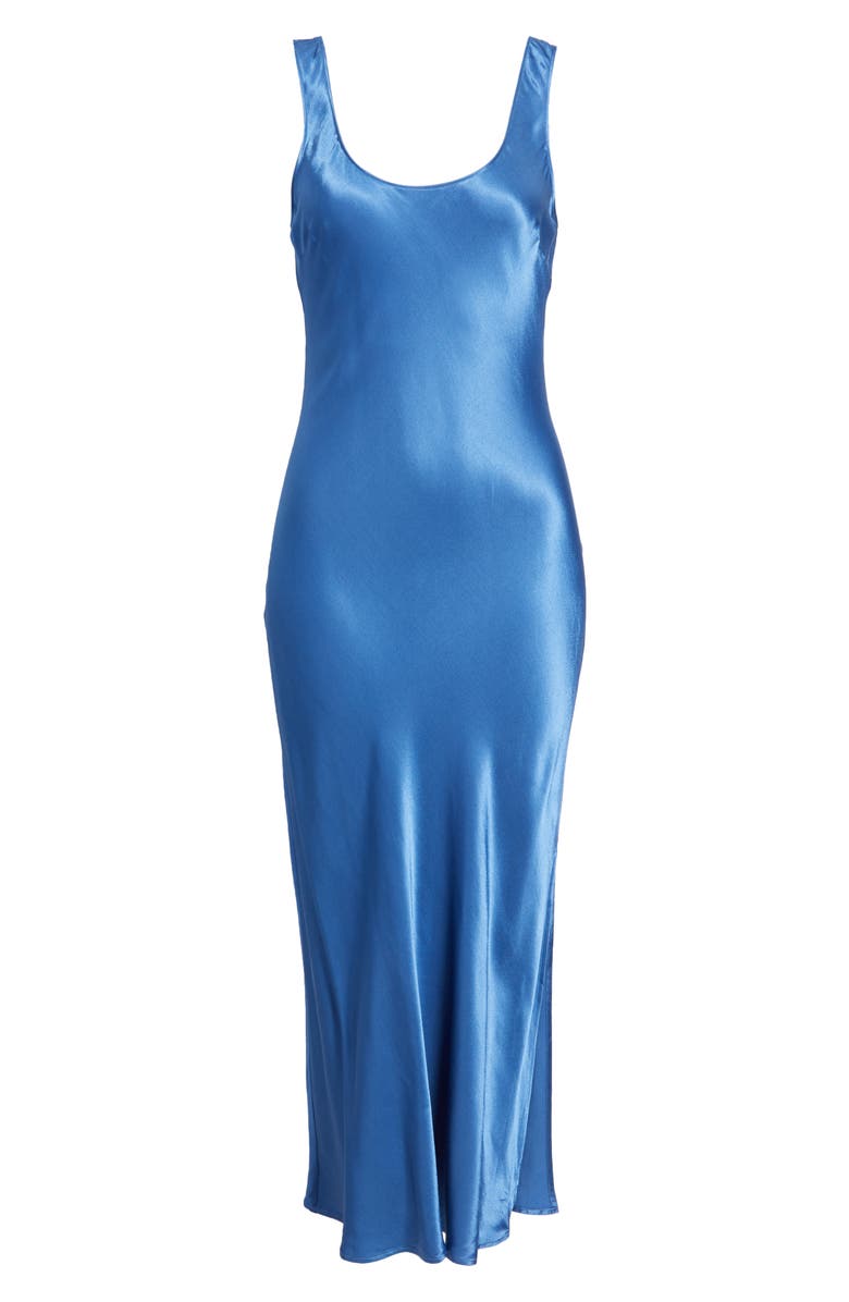 Rails Kailani Sleeveless Satin Midi Dress, Alternate, color, Atlantic