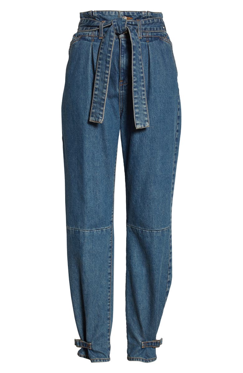 Veronica Beard Addie Paperbag Waist Tapered Jeans, Alternate, color,