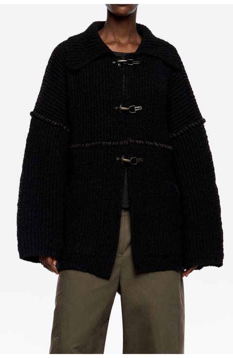 Cardigan With Metal Hooks