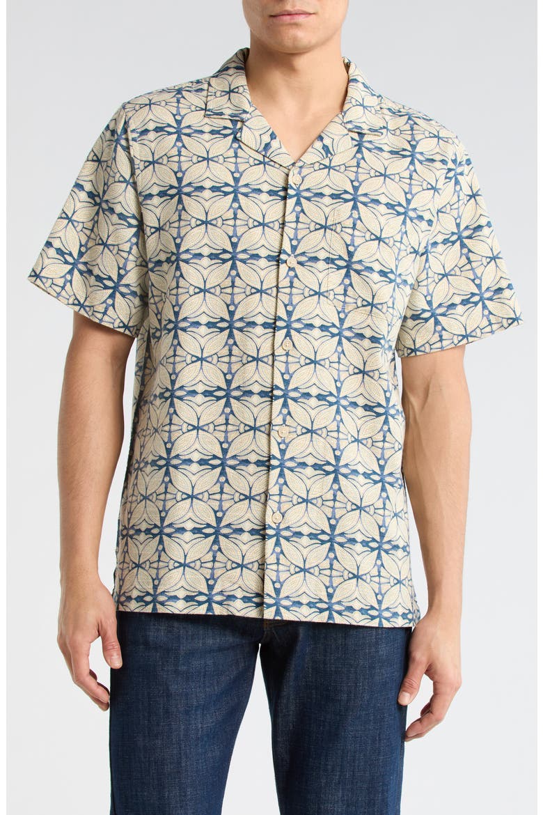Floral Camp Shirt, Main, color, NATURAL MULTI PRINT