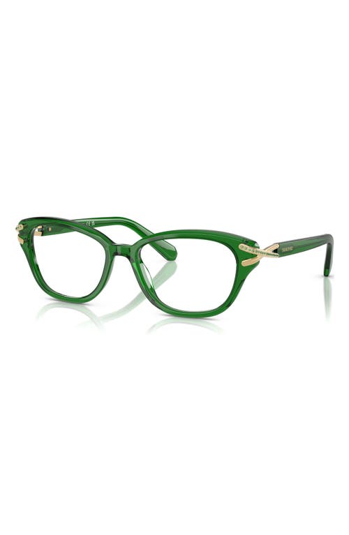 Swarovski 54mm Pillow Optical Glasses In Transparent Green