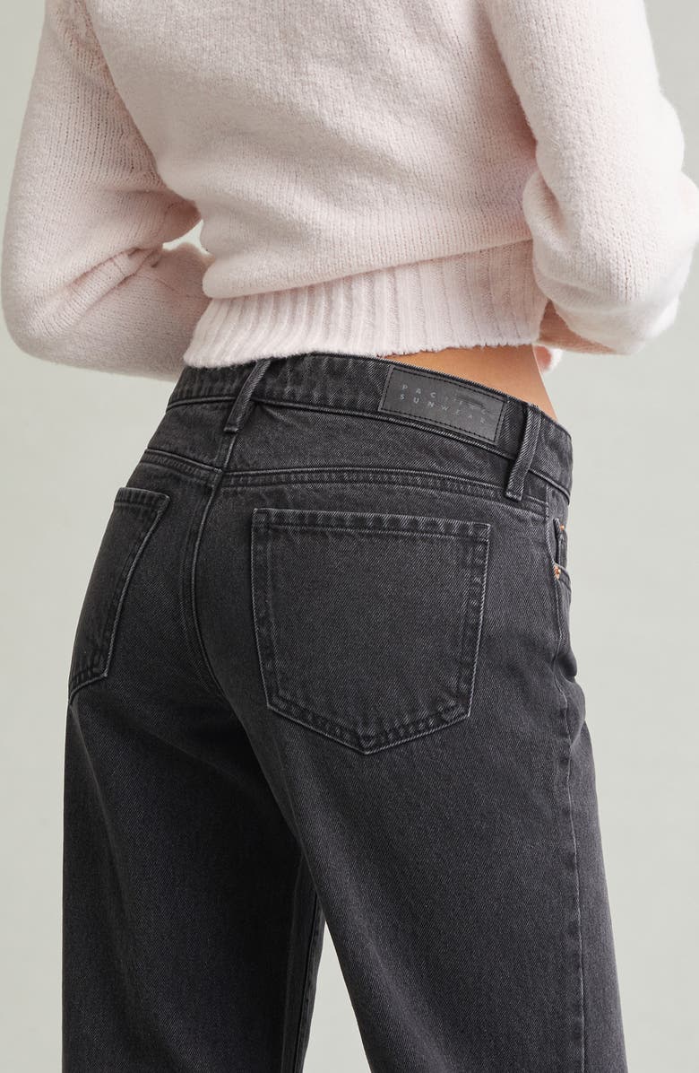 PacSun Zoe Low Rise Wide Leg Girlfriend Jeans, Alternate, color, Black