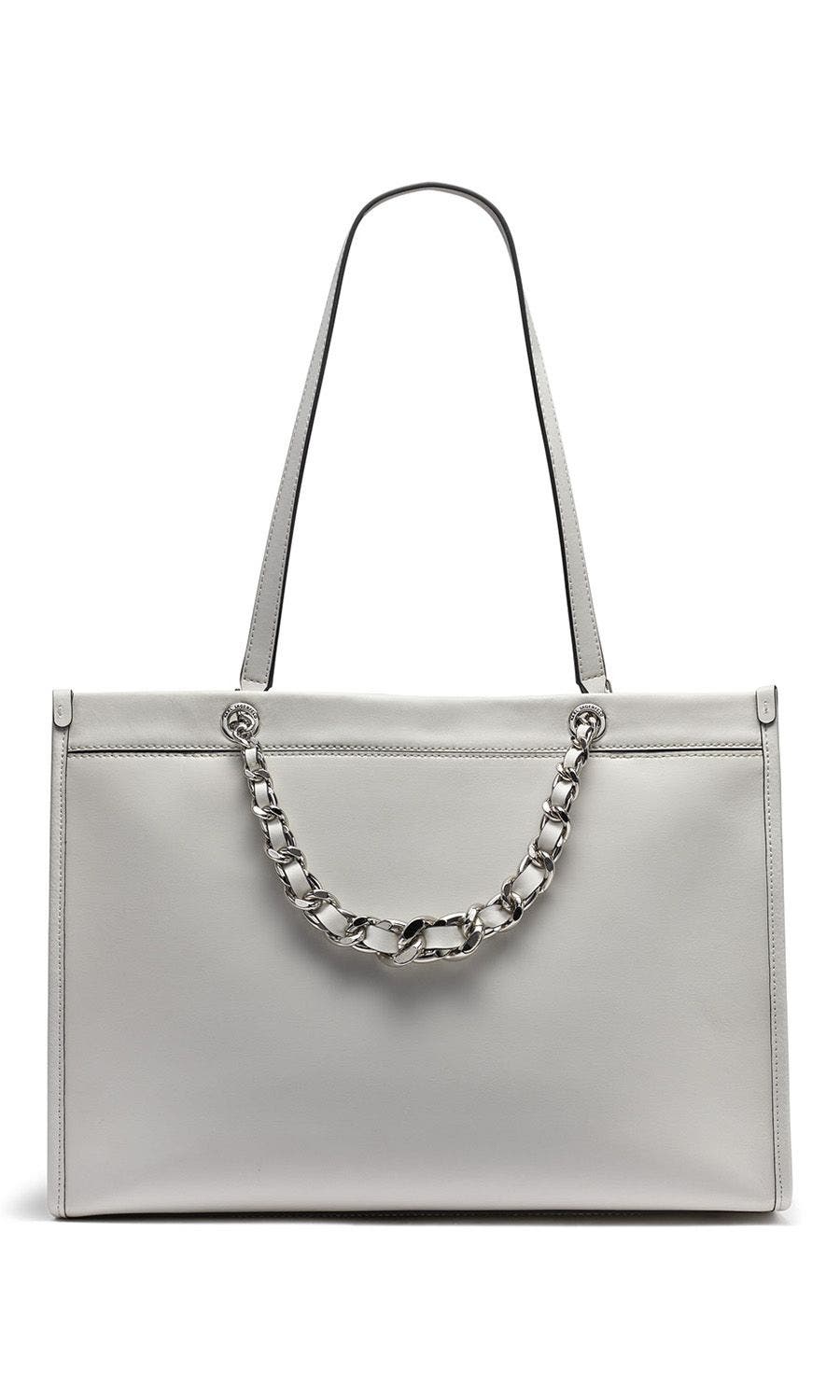 KARL LAGERFELD PARIS Savoie Tote, Alternate, color, Wntr Wht/Silvr