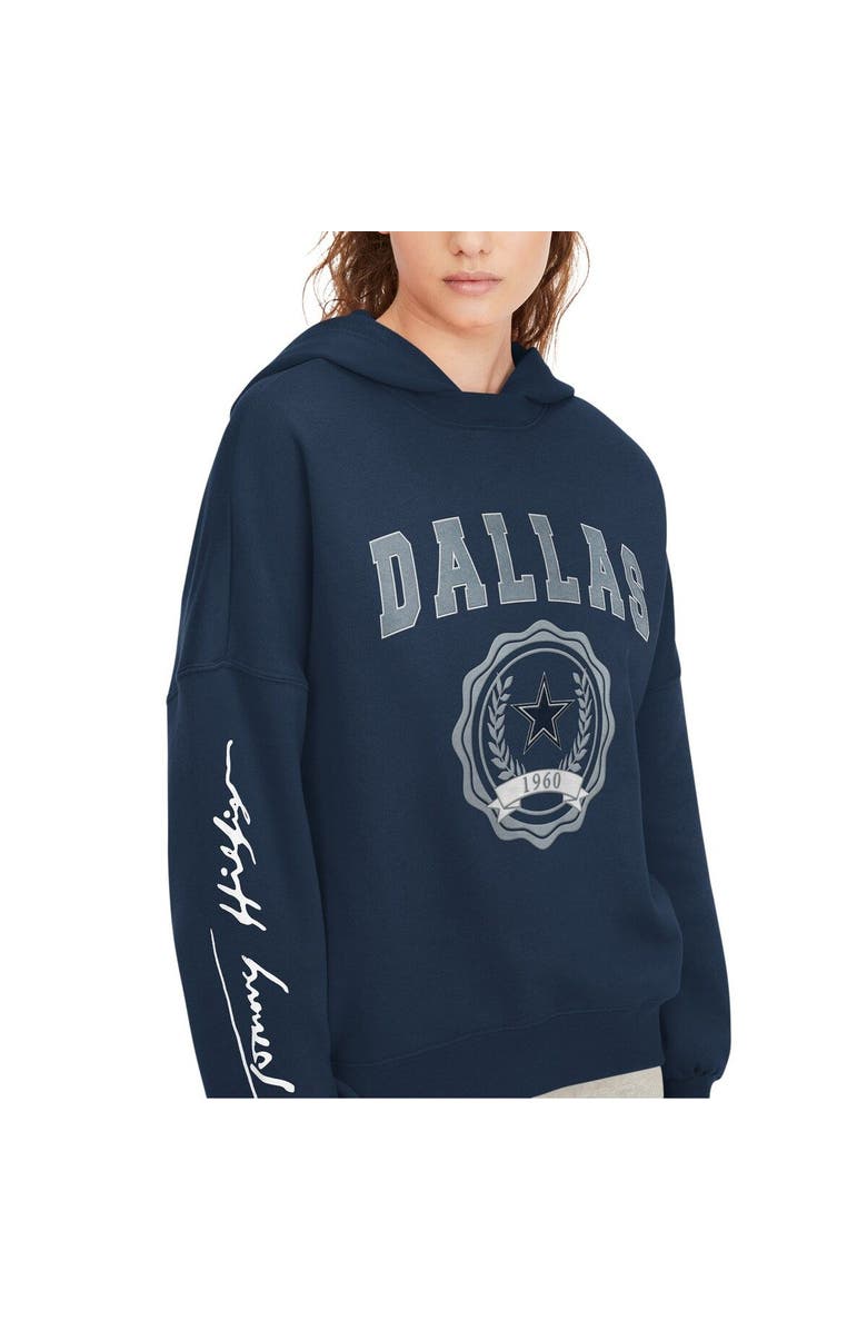 Tommy Hilfiger Women's Tommy Hilfiger Navy Dallas Cowboys Becca Dropped Shoulders Pullover Hoodie, Alternate, color, Navy