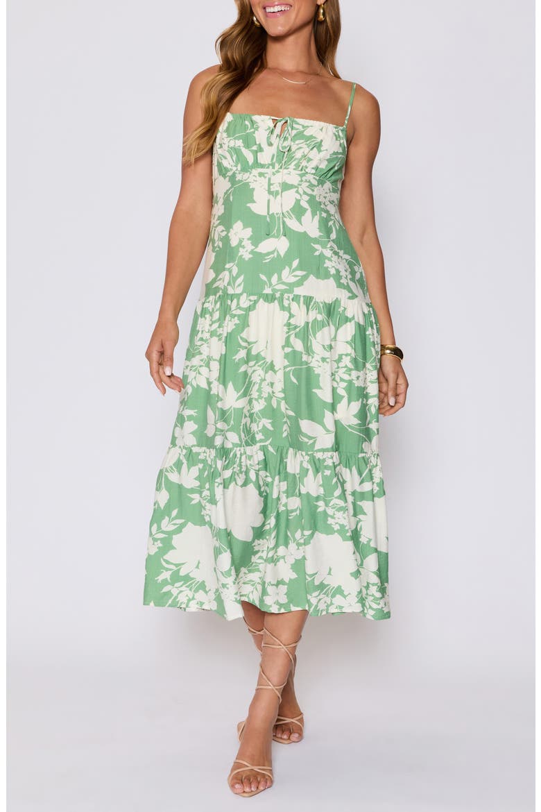 Abigail Floral Sundress (Nordstrom Exclusive), Main, color, GREEN/ CREAM