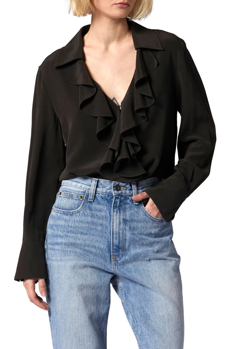 Equipment Mathilda Silk Ruffle Blouse, Main, color, 