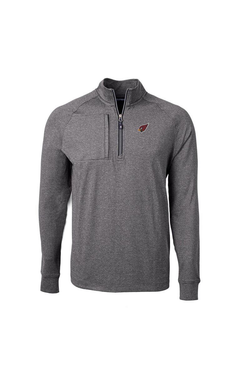 Cutter & Buck Men's Cutter & Buck  Heather Black Arizona Cardinals  Big & Tall Adapt Eco Knit Quarter-Zip Pullover Top, Alternate, color, 