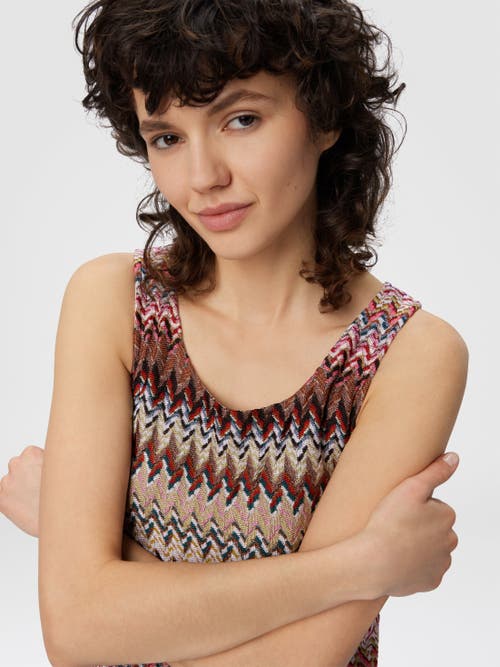 Missoni Womens Multicolor Chevron Scoop-neck Knit Top In Multi