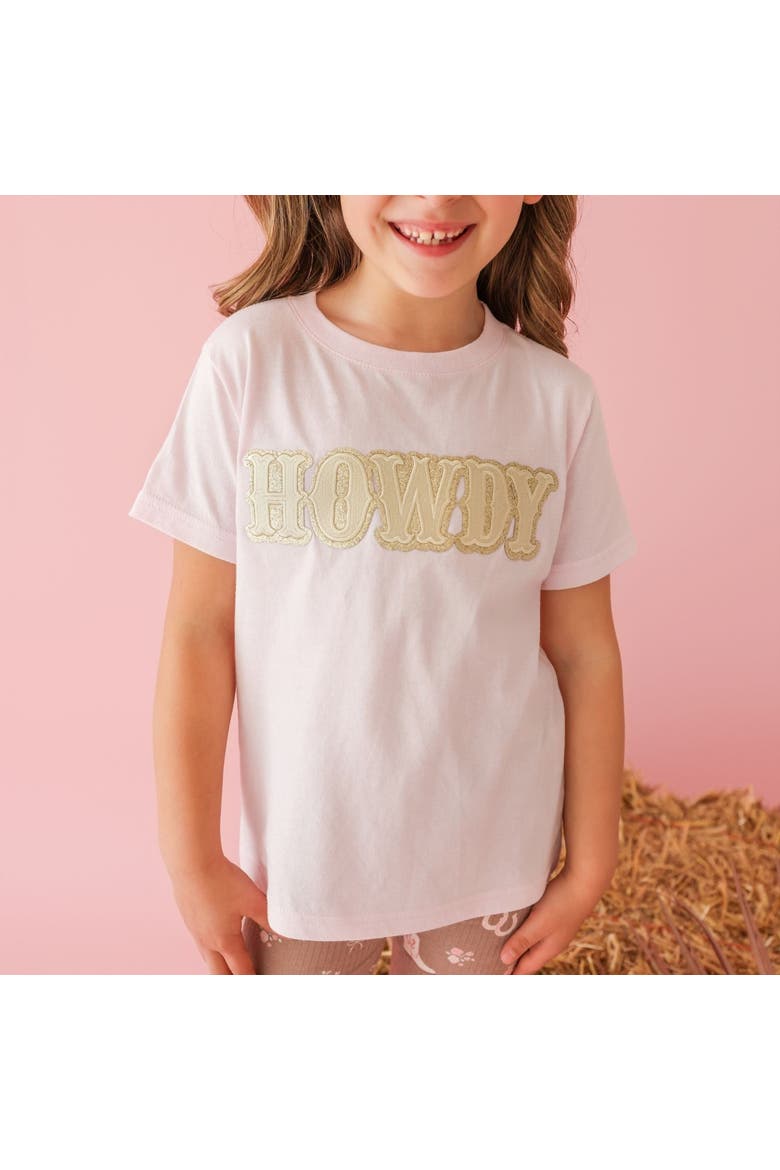 Howdy Patch Western Short Sleeve T-Shirt, Alternate, color, Ballet Pink