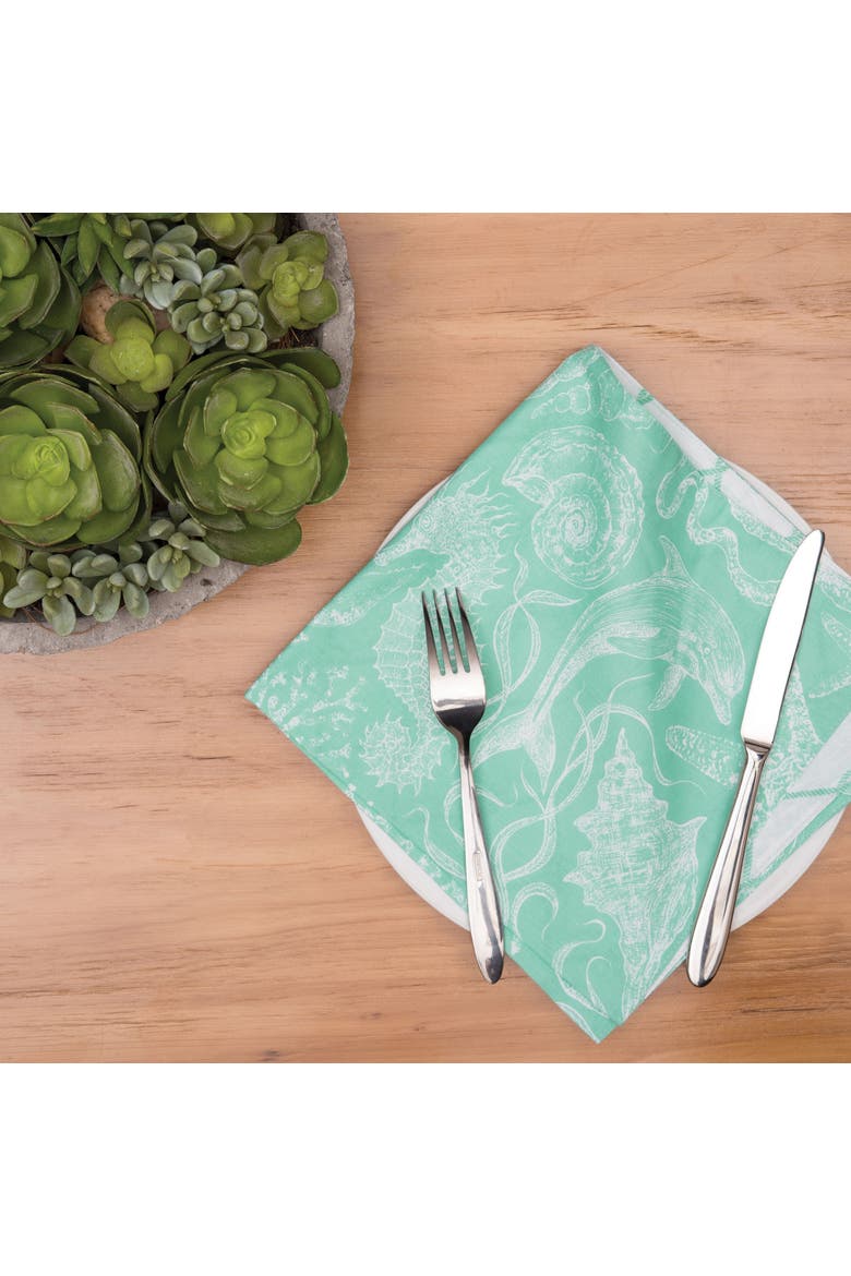 Turquoise Bay Napkin, Alternate, color, Blue