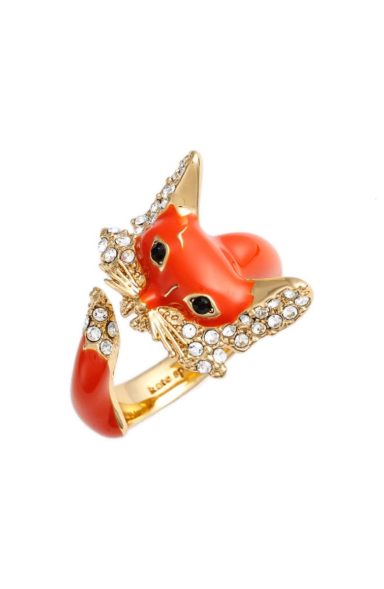 Kate Spade New York kate spade new york 'into the woods - fox' wrap ring, Main, color,
