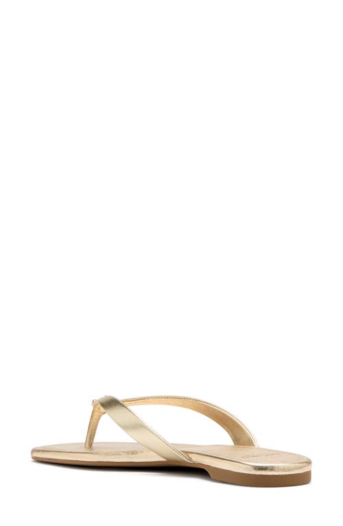 Kate Spade New York Spade Flower Patent Leather Flip Flop In Pale Gold