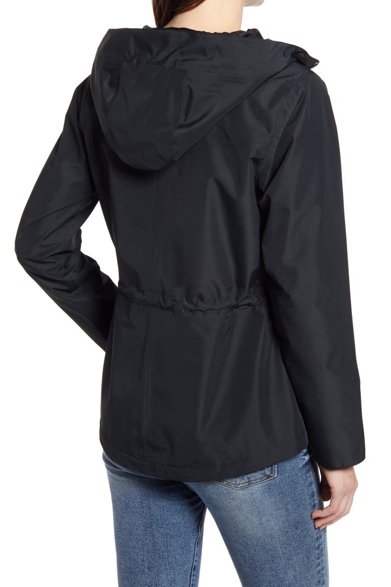 Denstone Waterproof Hooded Raincoat, Alternate, color, BLACK