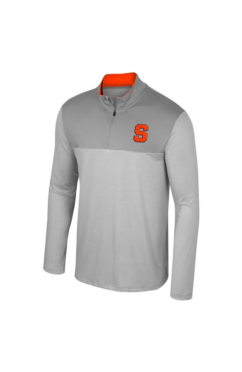 COLOSSEUM Men's Colosseum Gray Syracuse Orange Tuck Quarter-Zip Top, Alternate, color, 