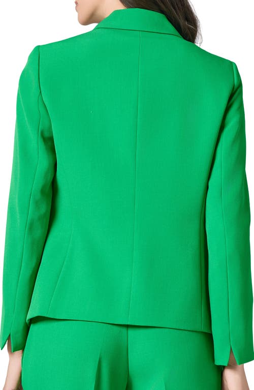 Kasper Notch Collar Crepe Jacket In Apple Green