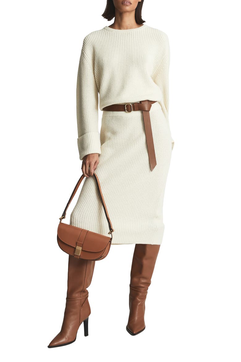 Jodie Long Sleeve Wool & Cashmere Blend Sweater Dress, Main, color, NEUTRAL
