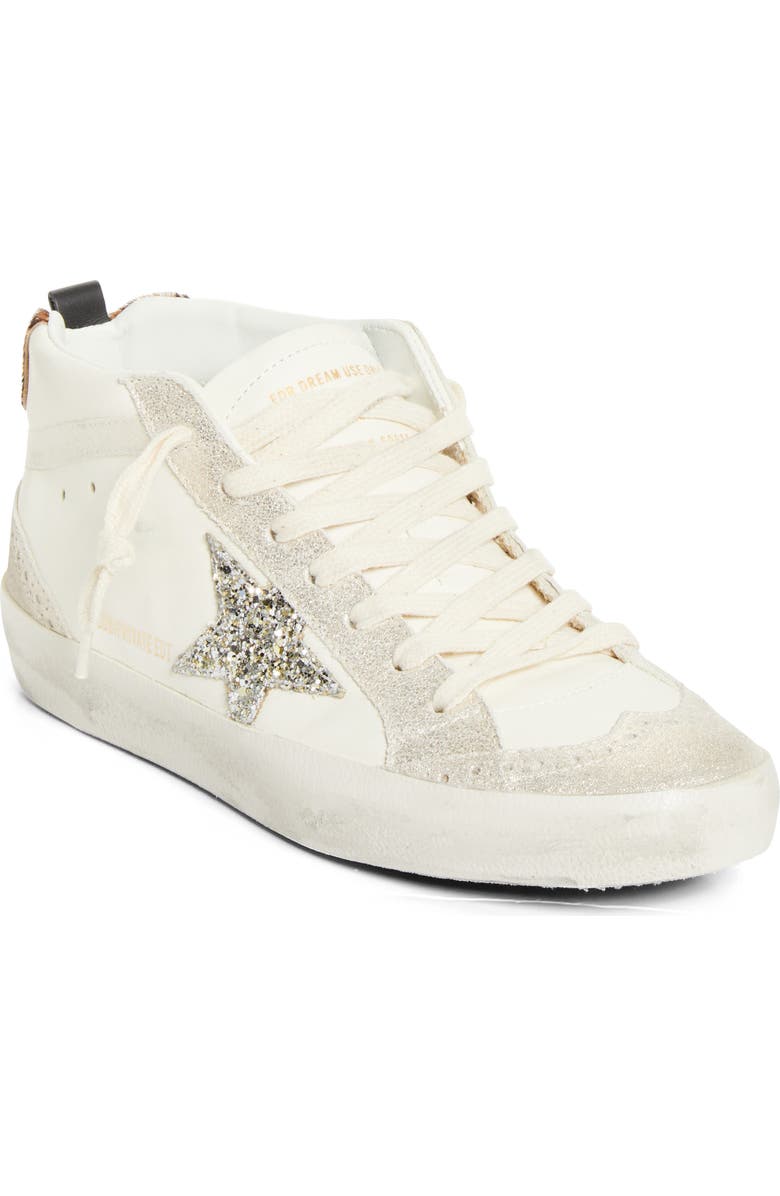 Golden Goose Mid Star Sneaker, Main, color, White/ Platinum/ Leo