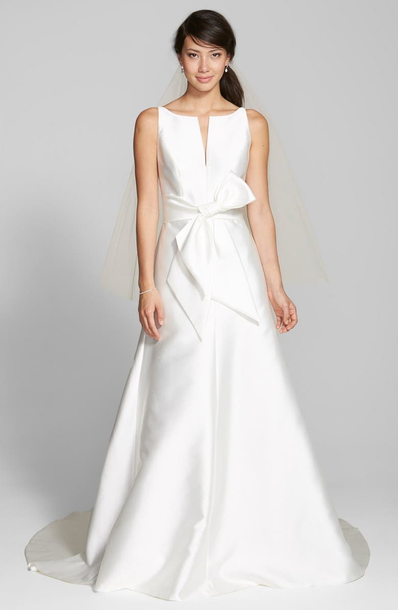 Jesús Peiró Bow Detail Mikado Dress, Alternate, color, 