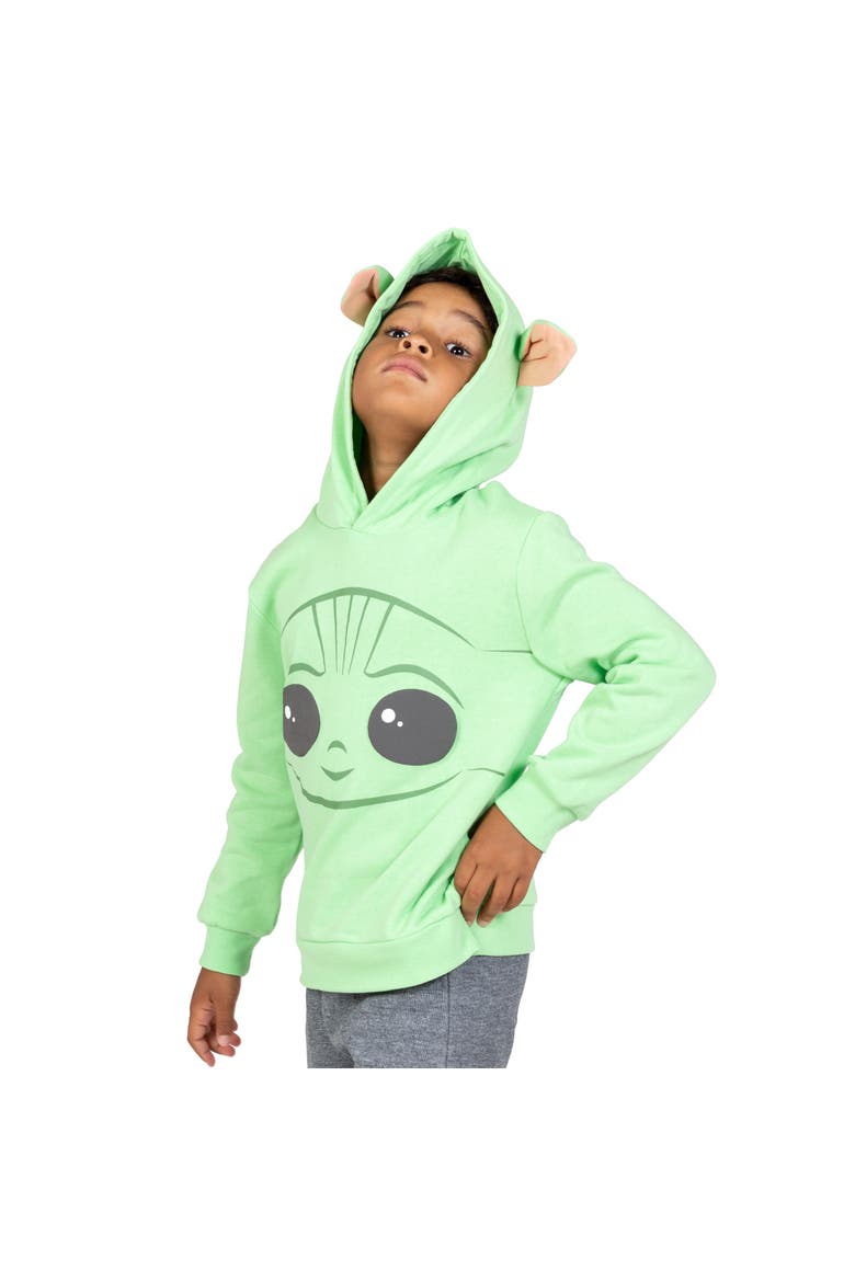 The Mandalorian Grogu Fleece Hoodie, Alternate, color, Grogu Green