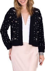 SAACHI Embellished Cable Stitch Cardigan