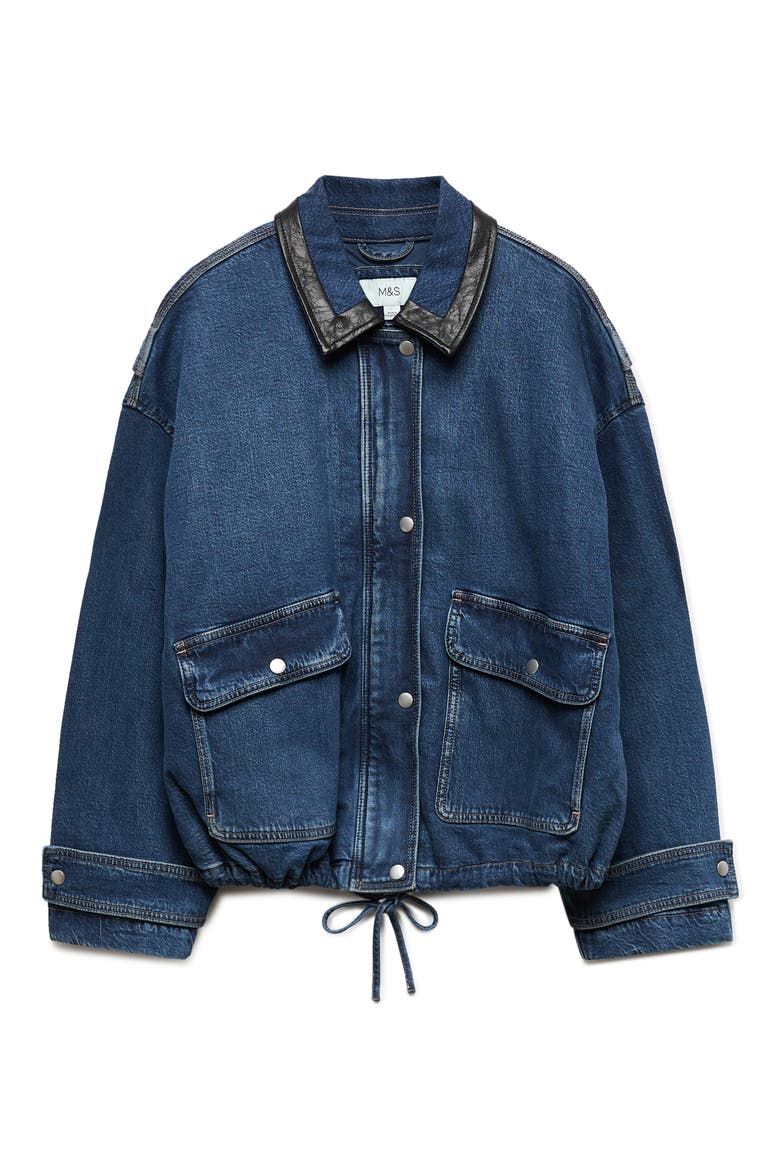 Denim Bomber Jacket, Alternate, color, MEDIUM INDIGO BLUE
