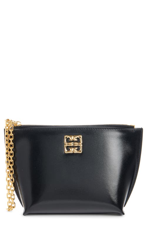 Givenchy Small 4g Liquid Calfskin Clutch In Black