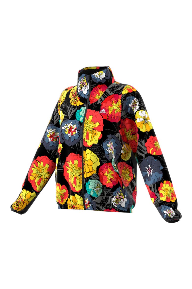 Run Fast Flower Running Jacket, Alternate, color, BLACK