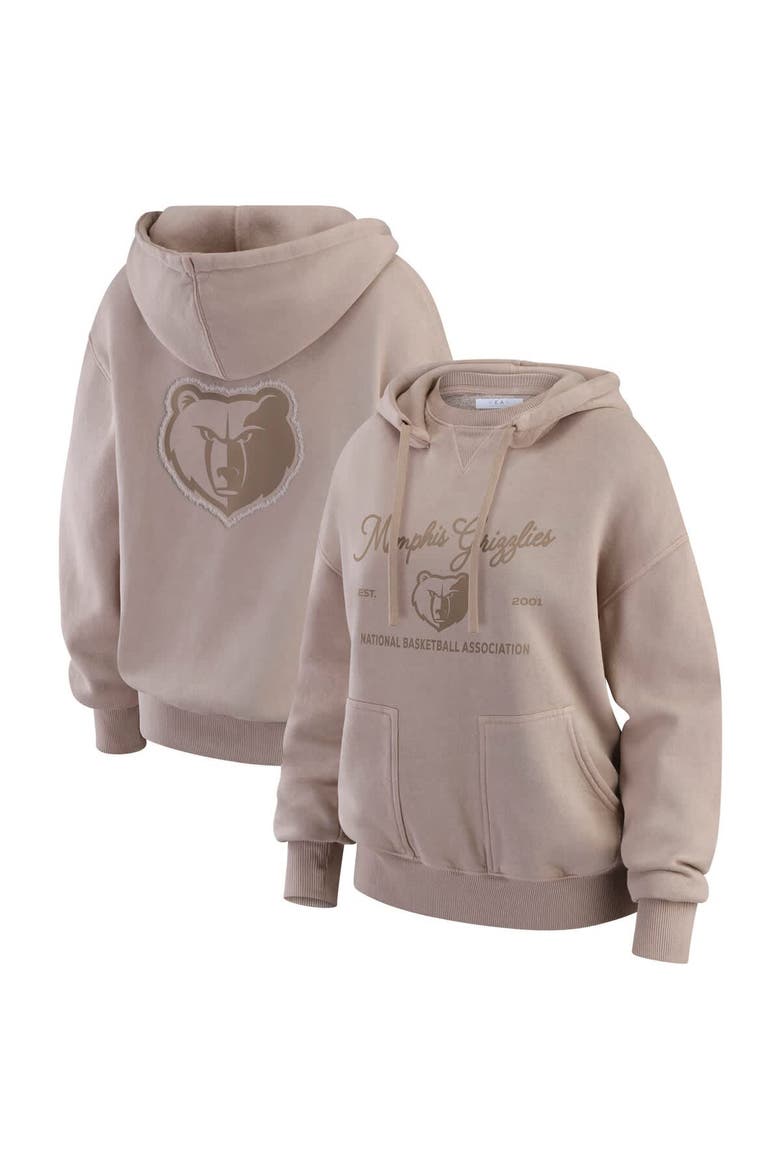 Women's WEAR by Erin Andrews  Tan Memphis Grizzlies Washed Pullover Crewdie, Main, color, Tan
