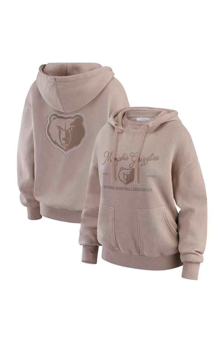 WEAR by Erin Andrews Women's WEAR by Erin Andrews  Tan Memphis Grizzlies Washed Pullover Crewdie, Main, color, Tan
