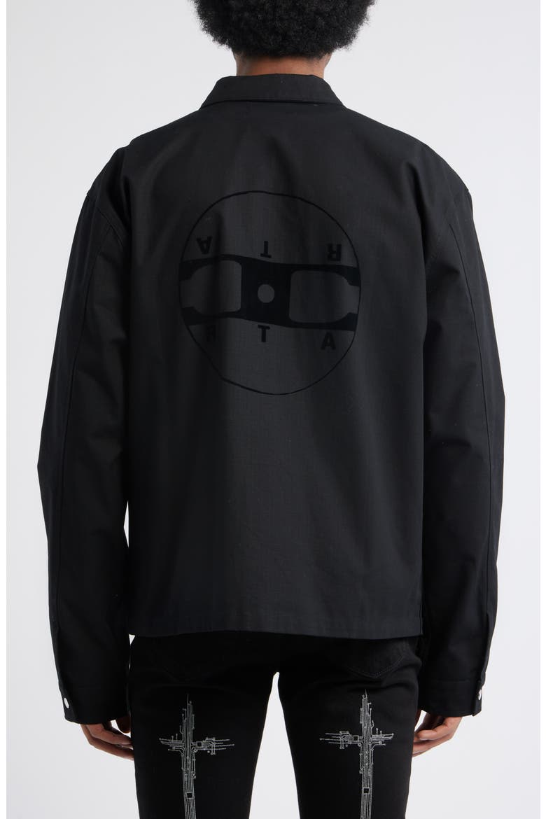 Van Record Graphic Ripstop Cotton Jacket, Alternate, color, BLACK VINTAGE RECORD