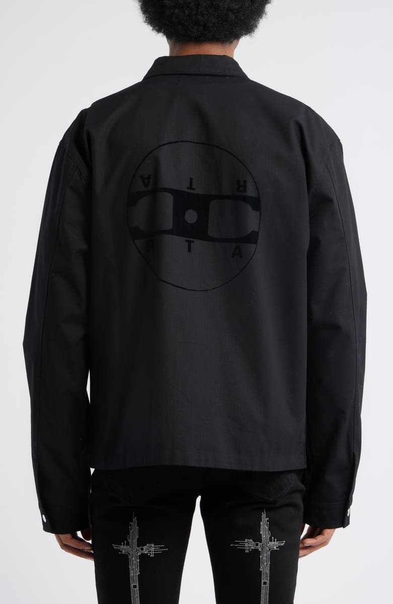 RtA Van Record Graphic Ripstop Cotton Jacket, Alternate, color, Black Vintage Record