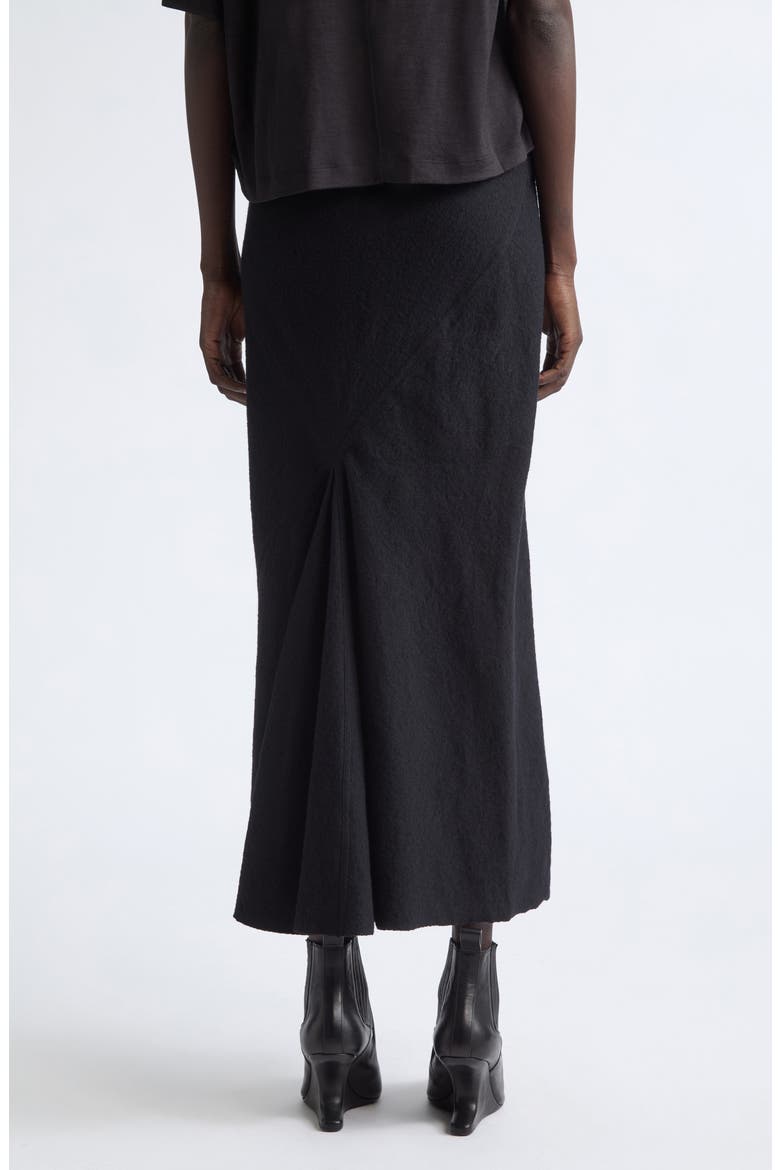 Bias Cut Cotton & Wool Skirt, Alternate, color, BLACK