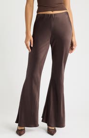Open Edit Bias Satin Low Rise Flare Pants