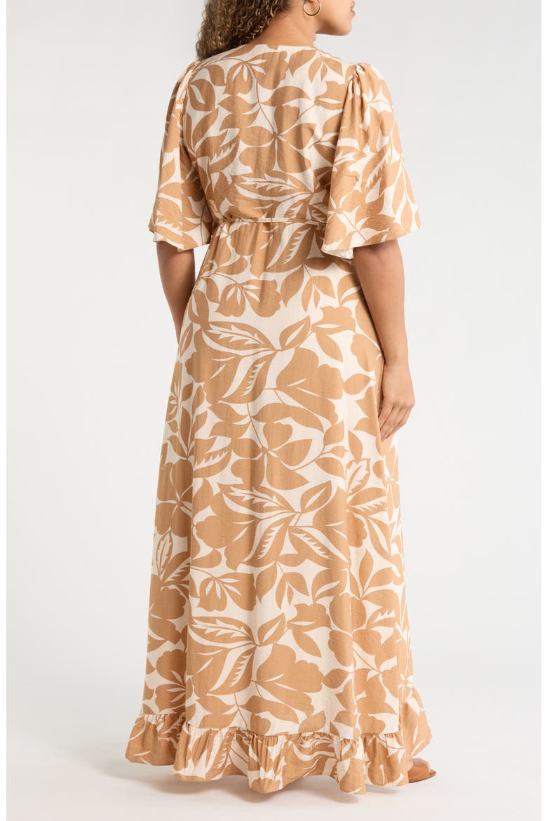Ruffle Wrap Dress, Alternate, color, OATMEAL