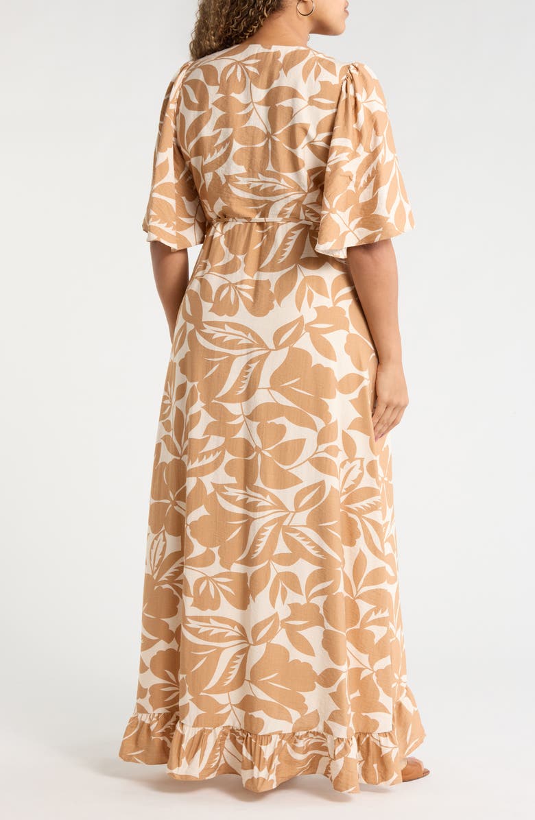 SUGARLIPS Ruffle Wrap Dress, Alternate, color, Oatmeal