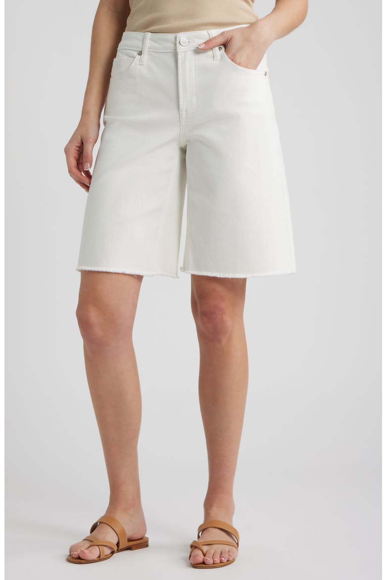 Frayed Denim Bermuda Shorts, Main, color, IVORY