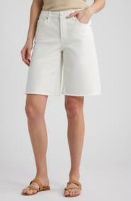 CITY BLUES Frayed Denim Bermuda Shorts