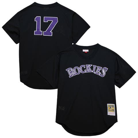 Men's Mitchell & Ness Todd Helton Black Colorado Rockies Authentic Batting Practice Jersey