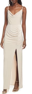 WAYF The Layla Ruched Cowl Neck Gown