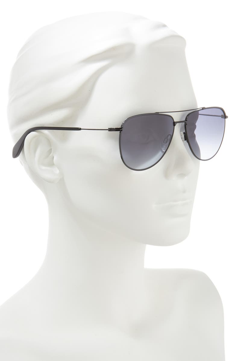 rag & bone 59mm Aviator Sunglasses, Alternate, color, Black Palladium/ Grey Shaded