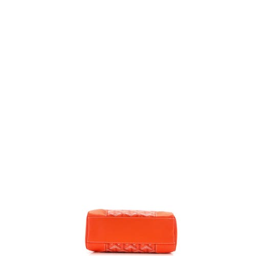 Pre-owned Goyard  Goyard Saigon Top Handle Bag Coated Canvas With Leather Mini In Orange