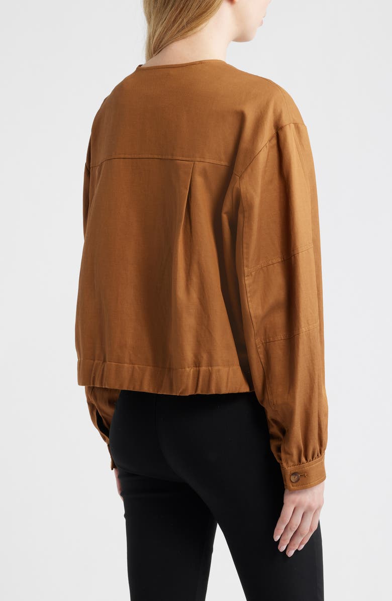 MANGO Mojito Tie Hem Jacket, Alternate, color, Brown