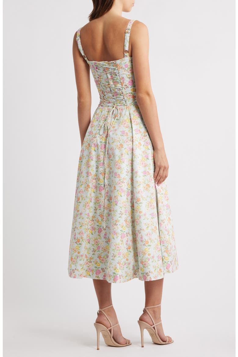 Carmen Bustier Sundress, Alternate, color, PINK FLORAL PRINT 2
