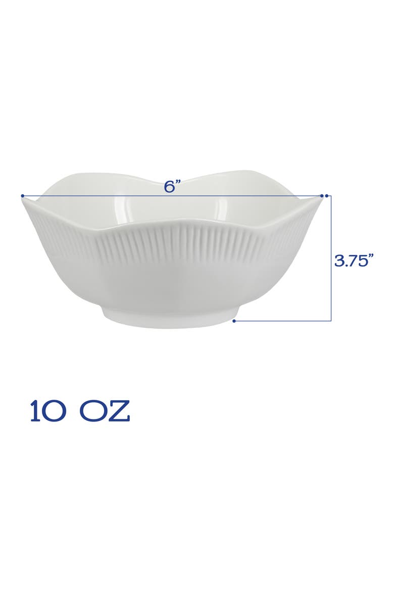 Set of 4 Lotus Bowls, Alternate, color, WHITE